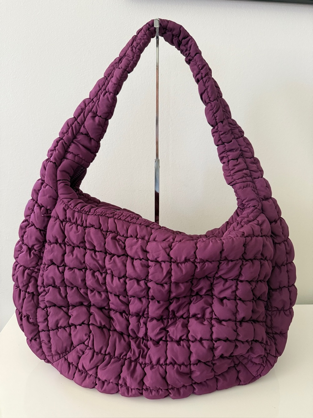 COS Oversized Quilted Crossbody Bag Handbag 100% Recycled Polyester Purple - Picture 5 of 12